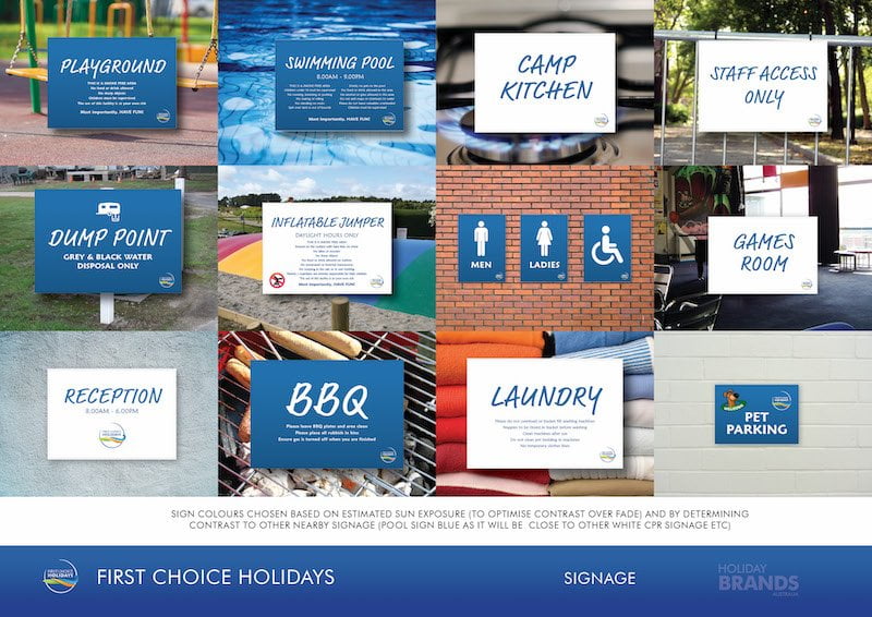 FCH Holiday Park Style Guide Signage Amenities Caravan