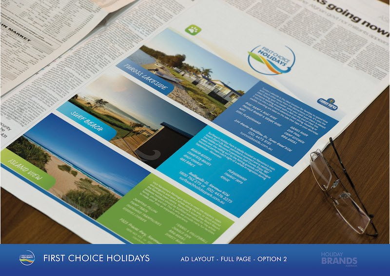 FCH Holiday Park Style Guide Ad design