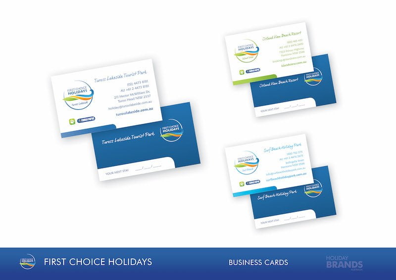 FCH Holiday Park Style Guide Business Cards